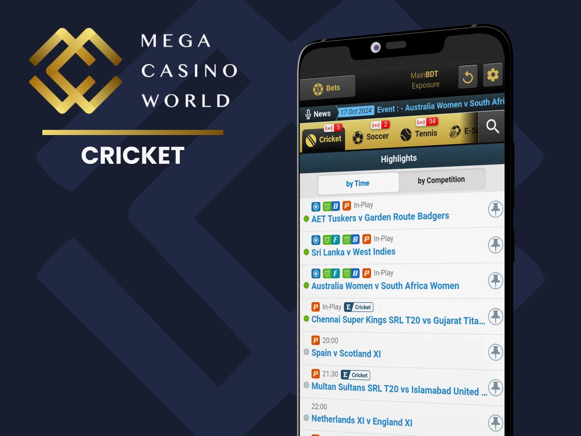 Cricket betting on the MCW cricket app.