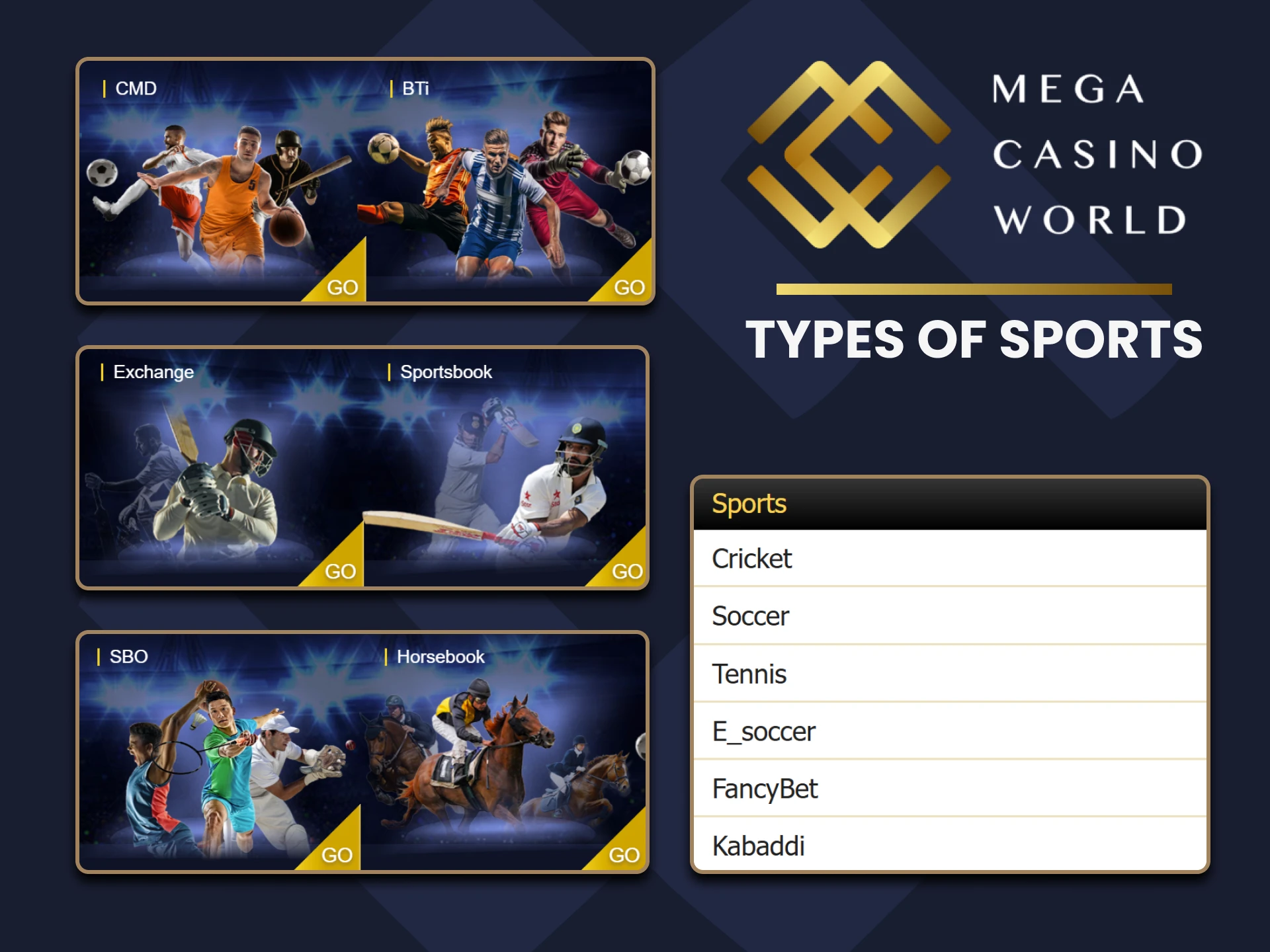 MCW BD provides the most popular tournaments and sports for betting such as Kabaddi, Football, Basketball, Horse Racing, Boxing etc.