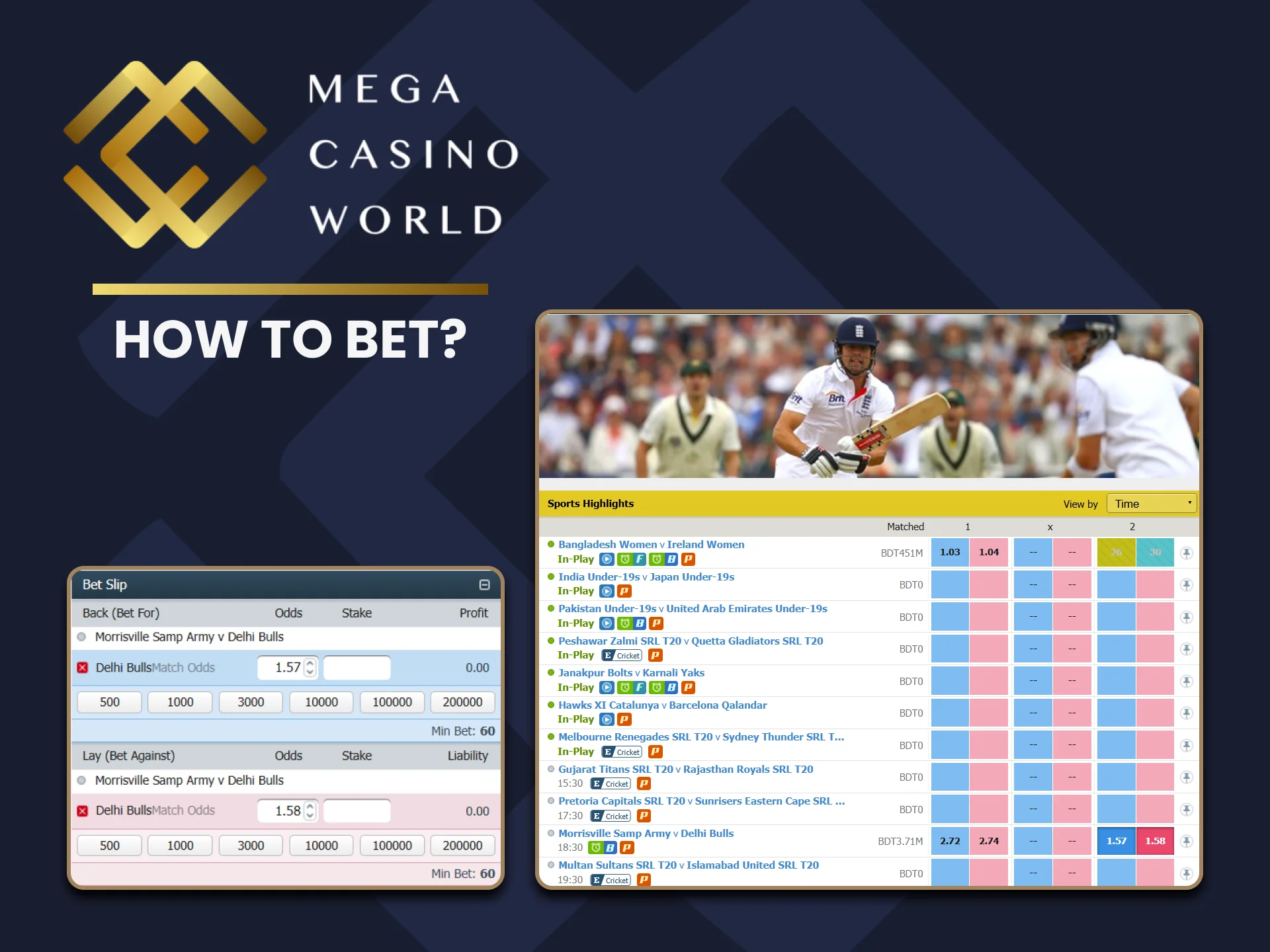 Bet on cricket with MCW and big wins await you.