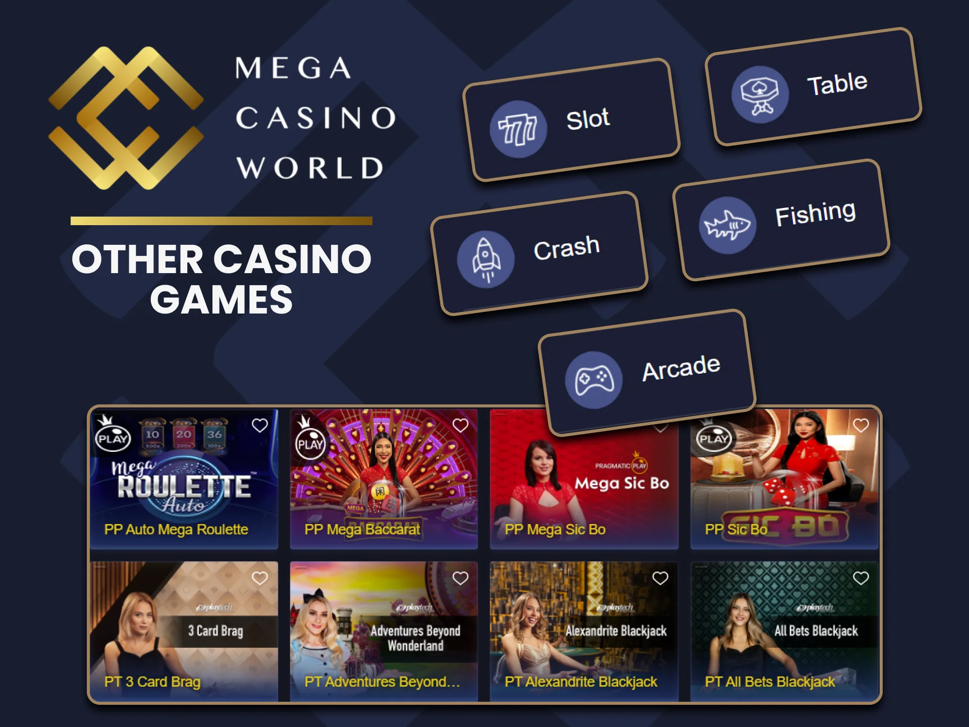 MCW offers a variety of additional casino games.