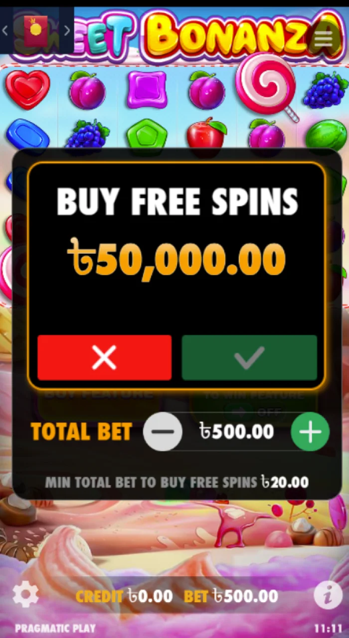 Acquire free spins in the MCW Sweet Bonanza game.