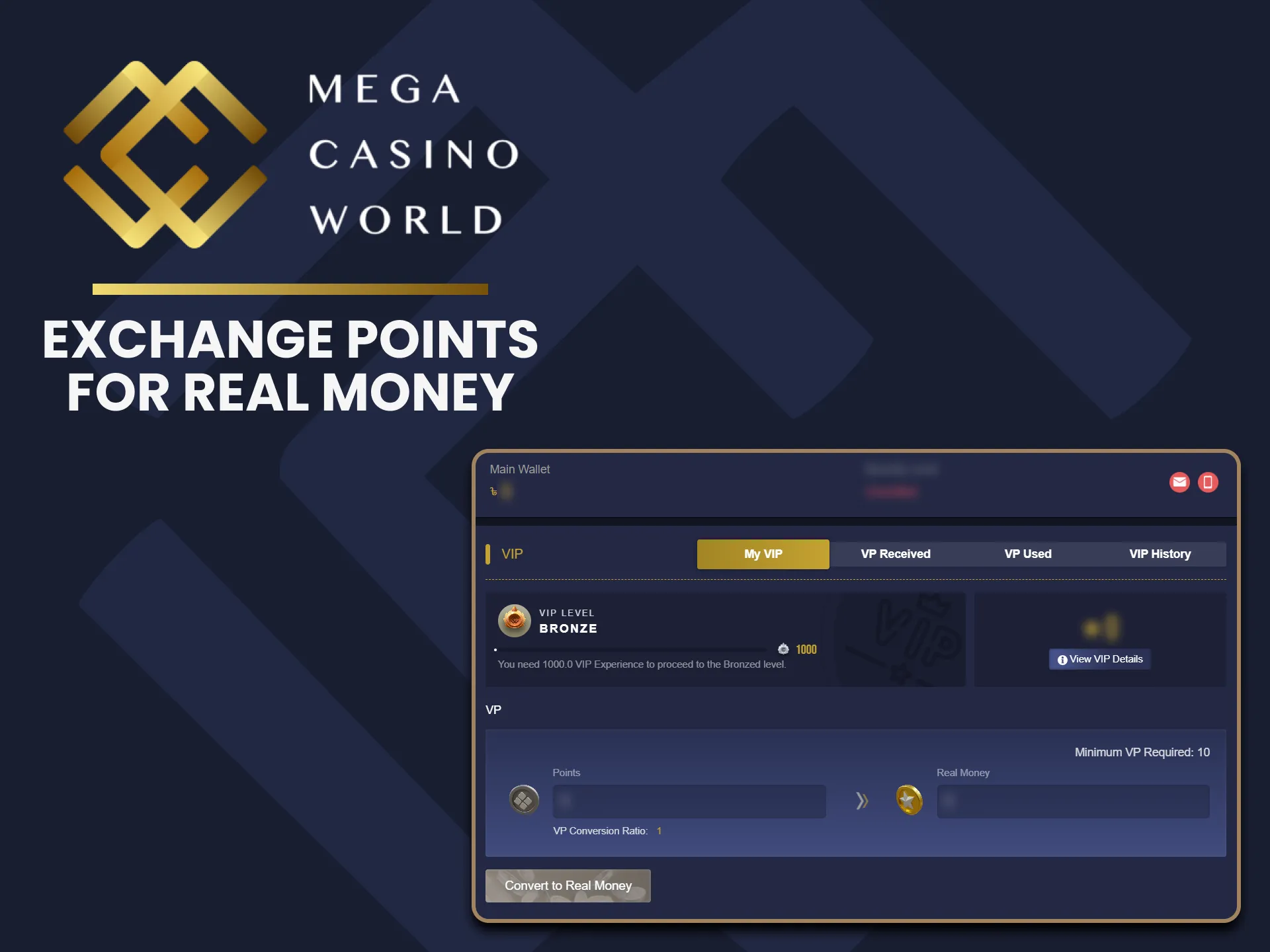 How to convert MCW VIP points into cash.